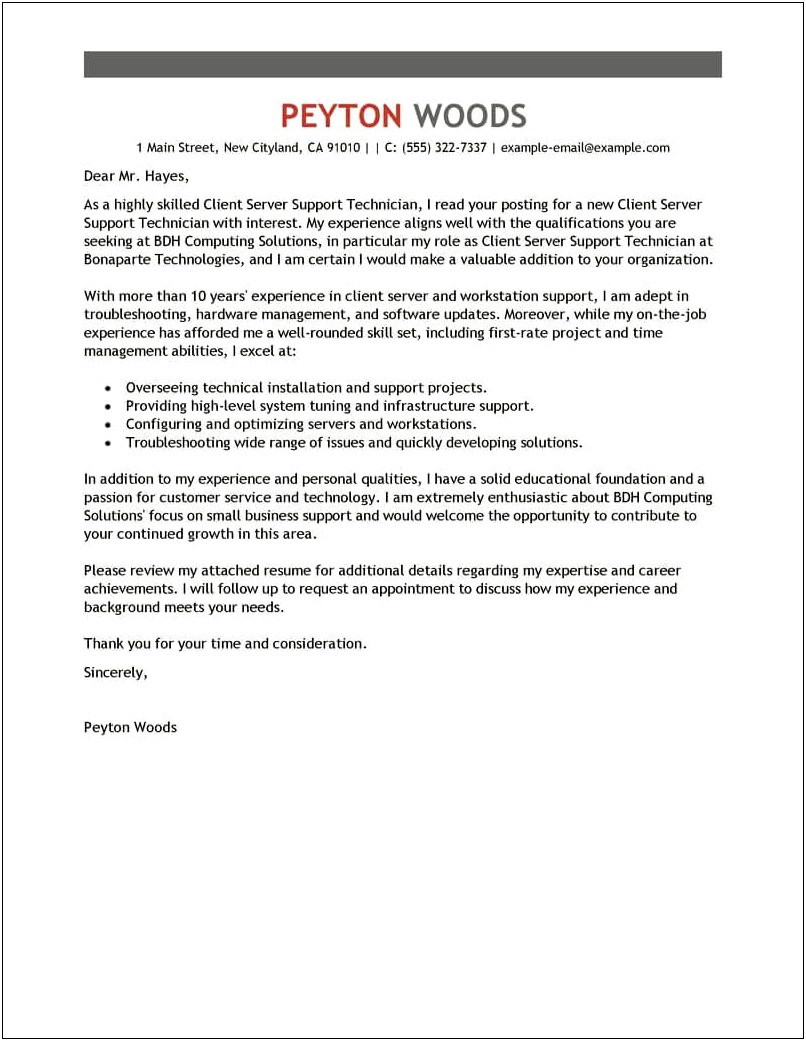 Cover Letter For Small Business Resume