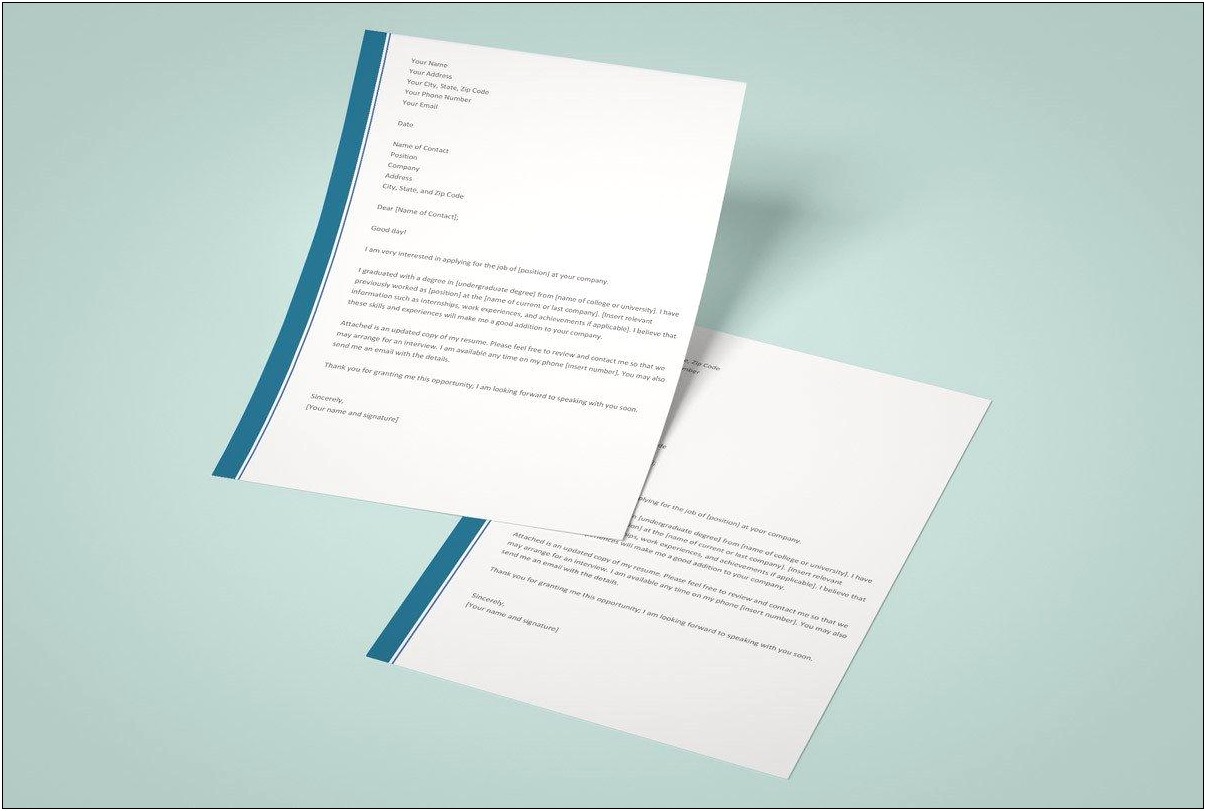 Cover Letter Format For Resume Microsoft Word