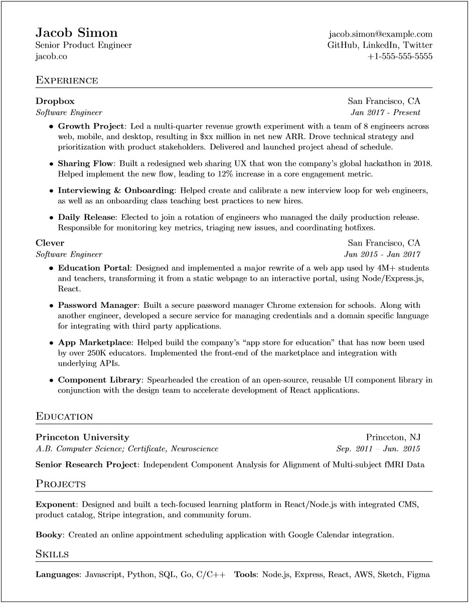 Cracking The Coding Interview Resume Template