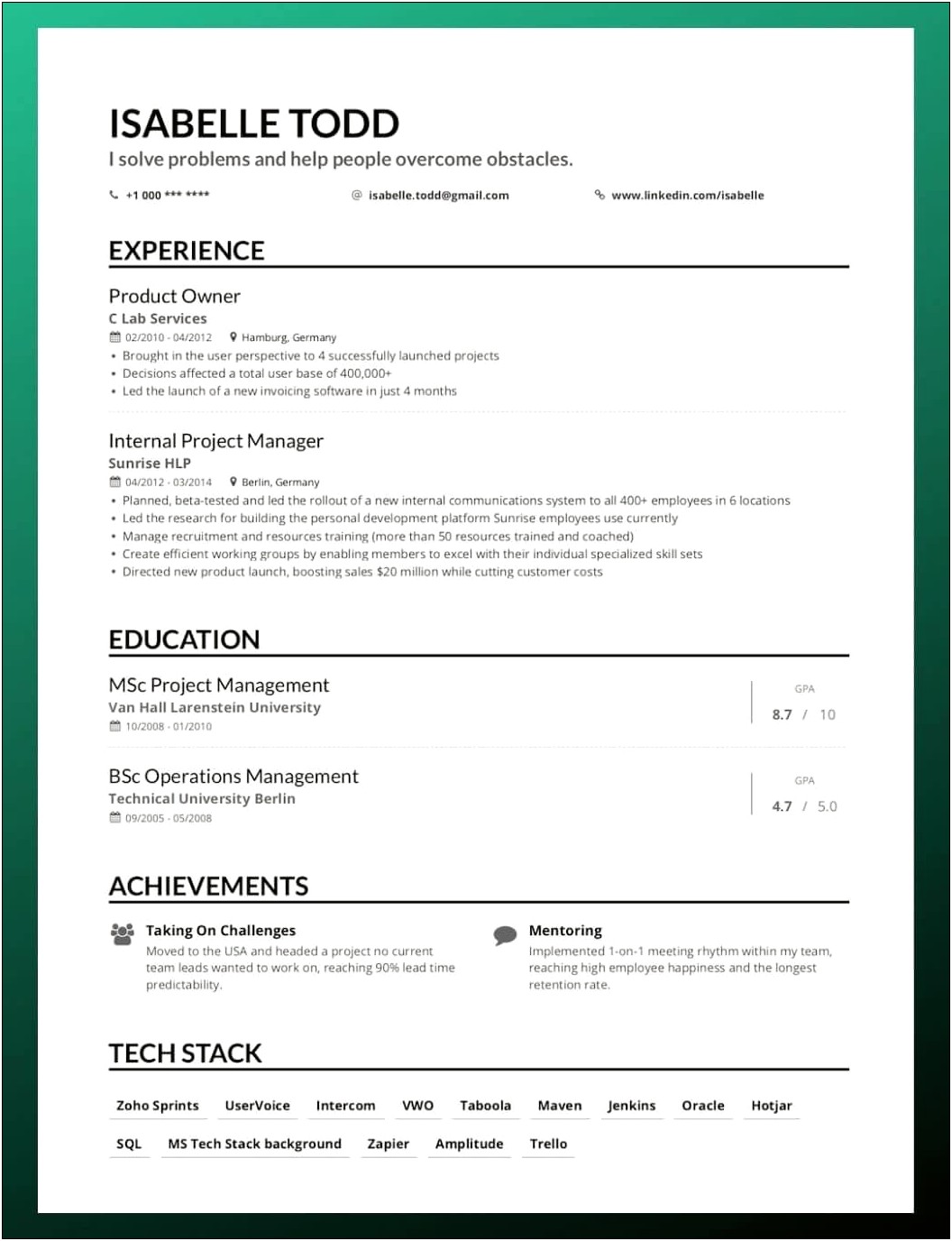 Create A Resume No Work Experience