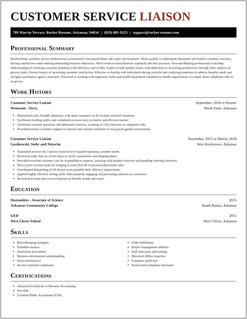 Create And Utilize Templates Customer Service Resume