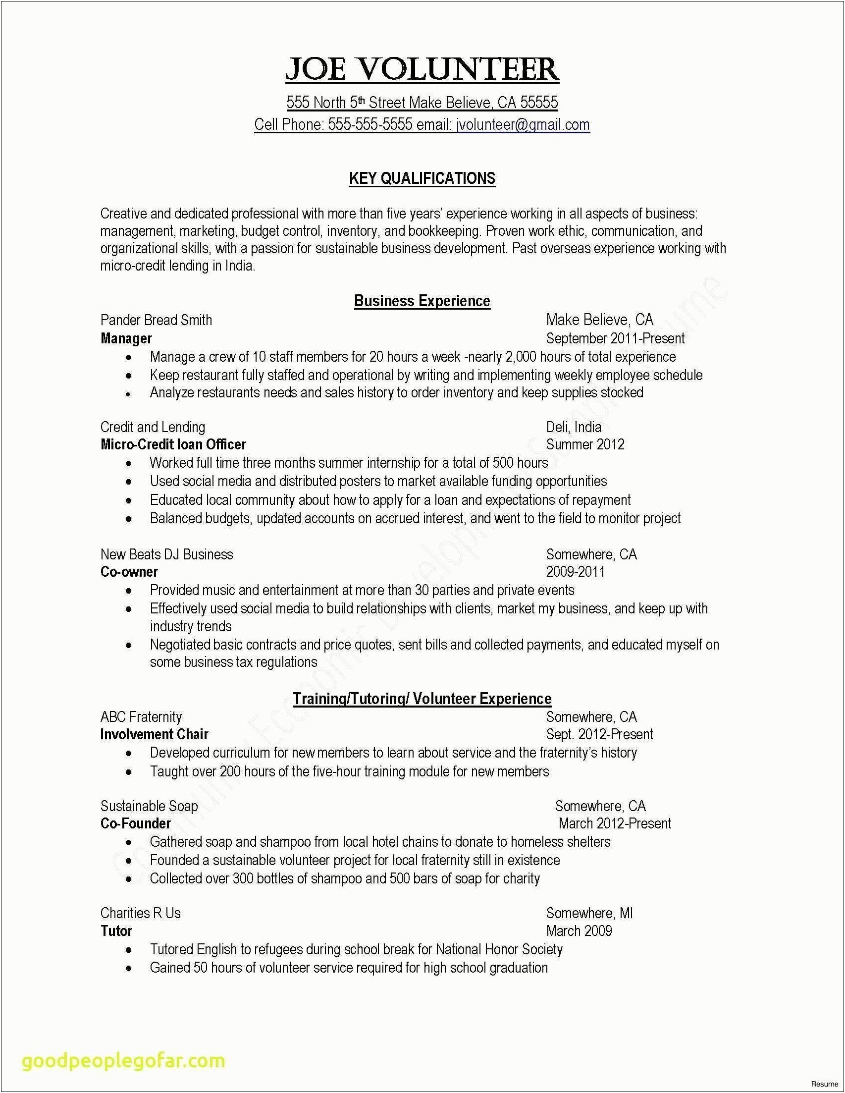 Create Resume And Service Hours Free