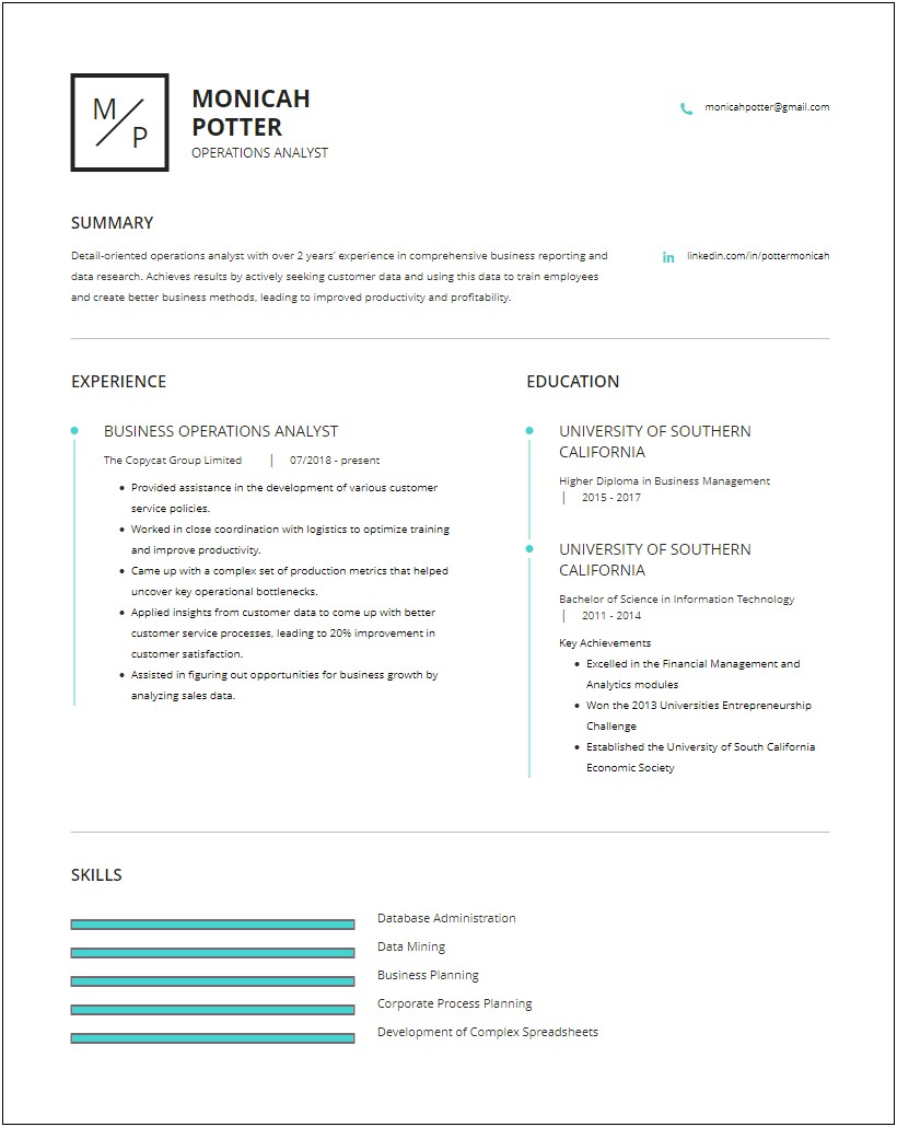 Creating An Entry Level Resume Skills Analyst