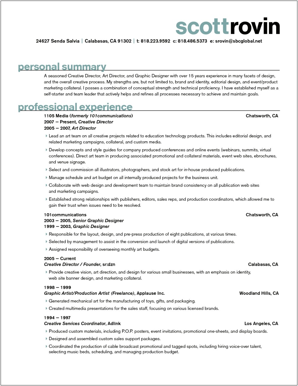 Creative Director For Design Resume Examples