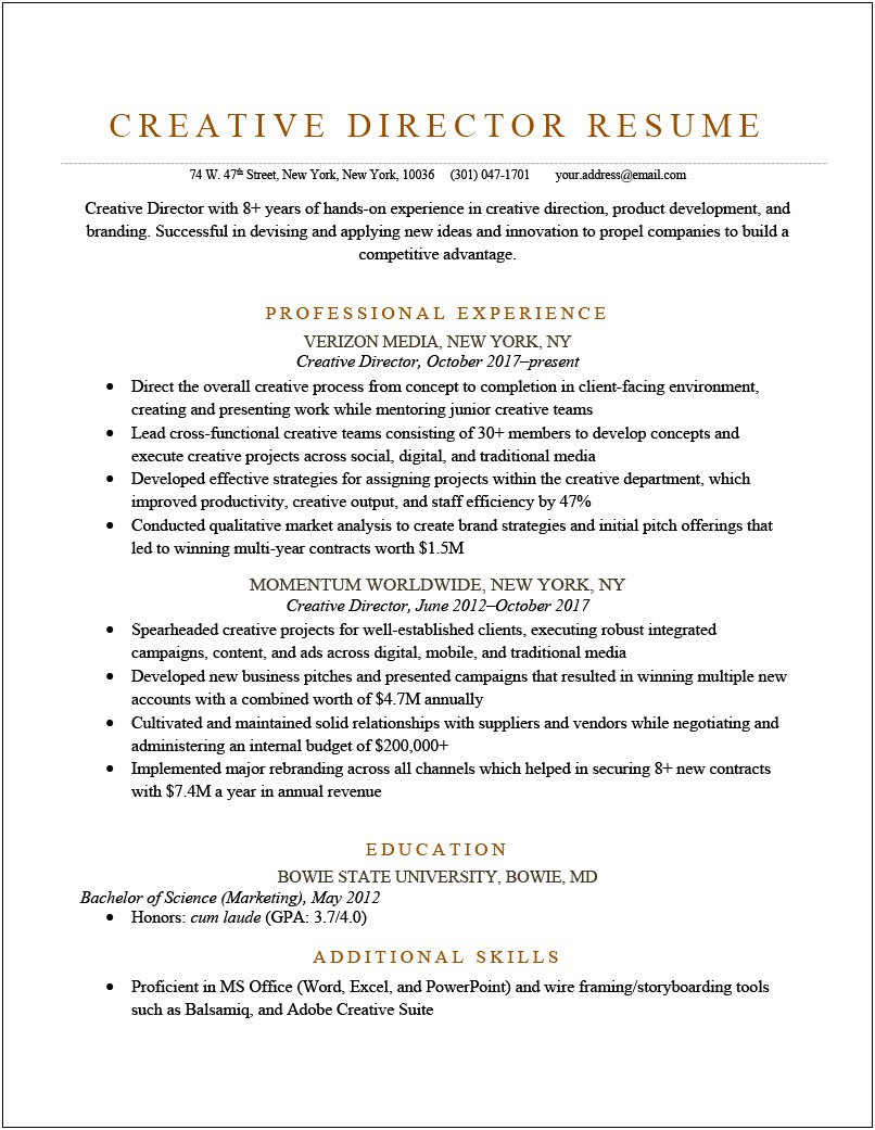 Creative Job Objectives For Resumes