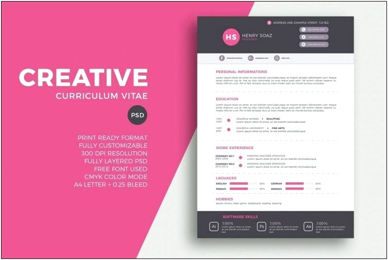 Creative Resume & Cv Template Free