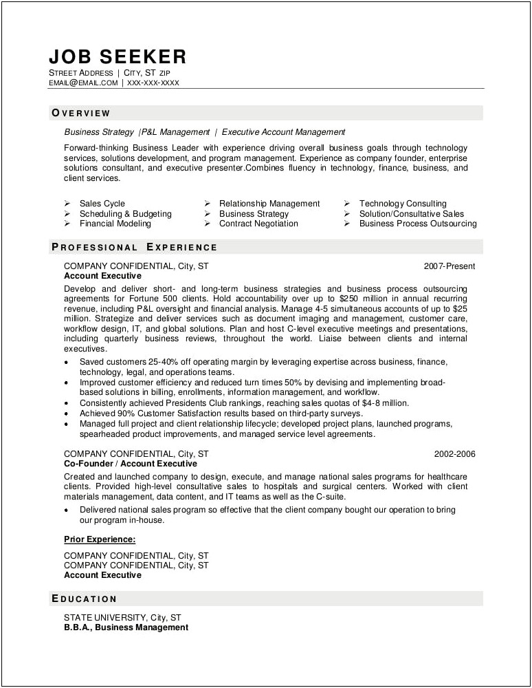 Creative Resume Examples For Business Majors