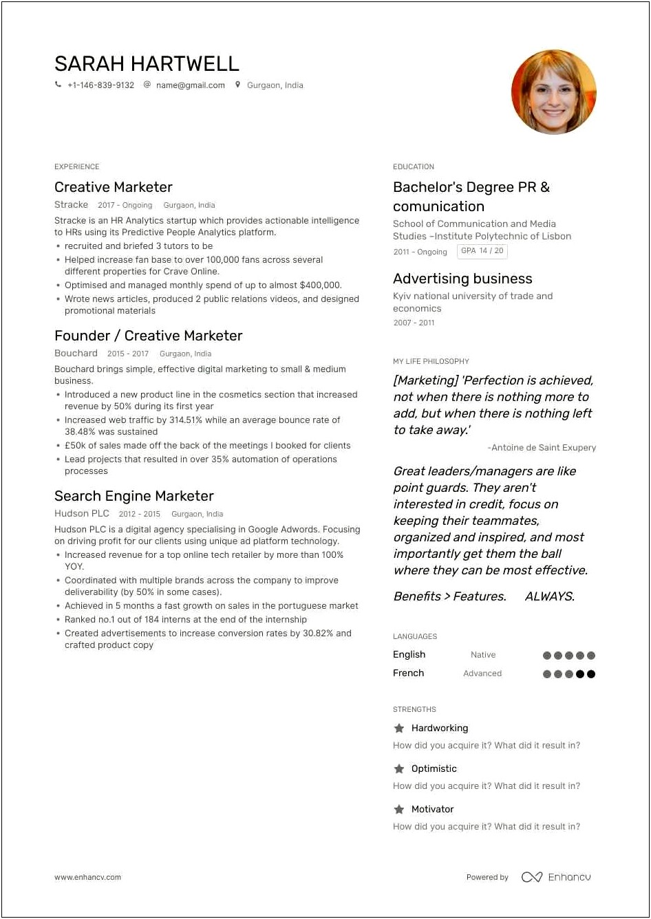 Creative Resume For Media Jobs