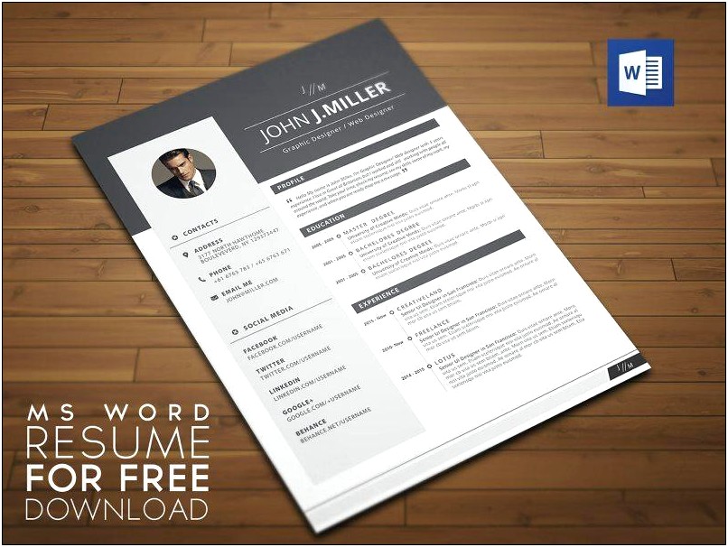Creative Resume Templates For Microsoft Word Free Download