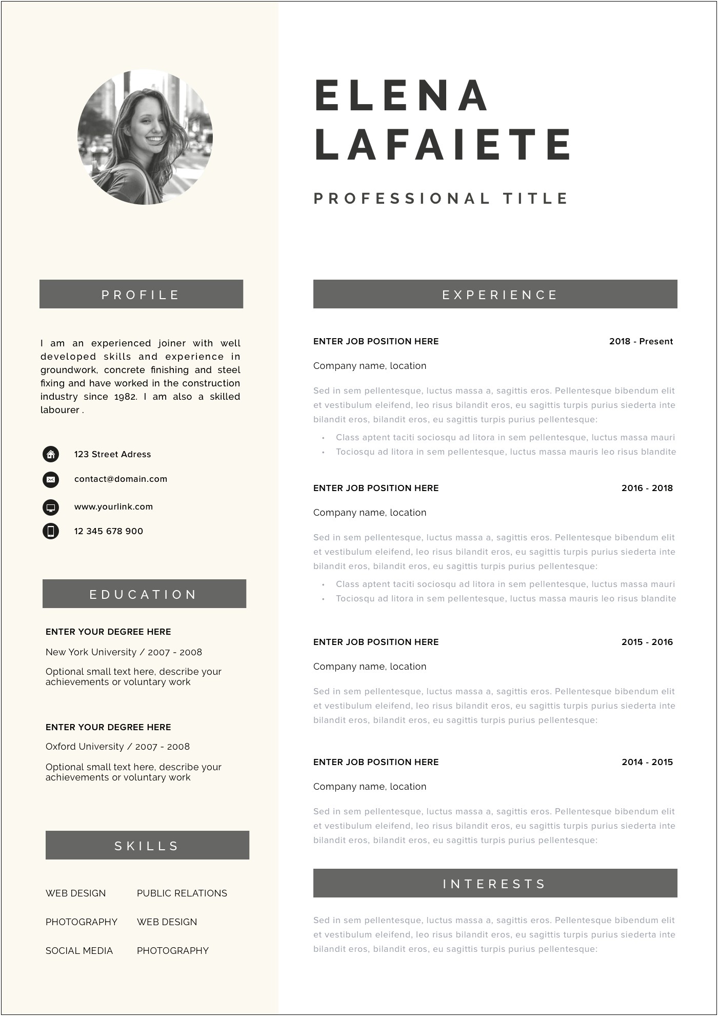 Creative Security Resume Template Free Download