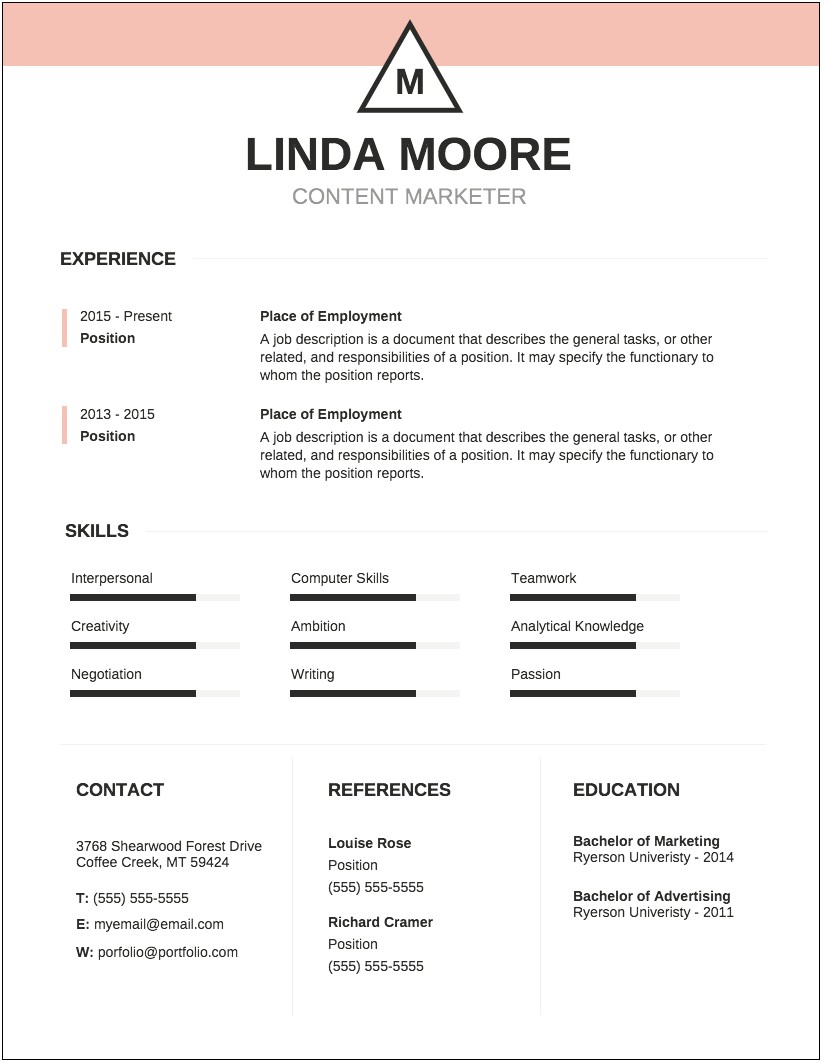 Creative Skills Examples For Resume