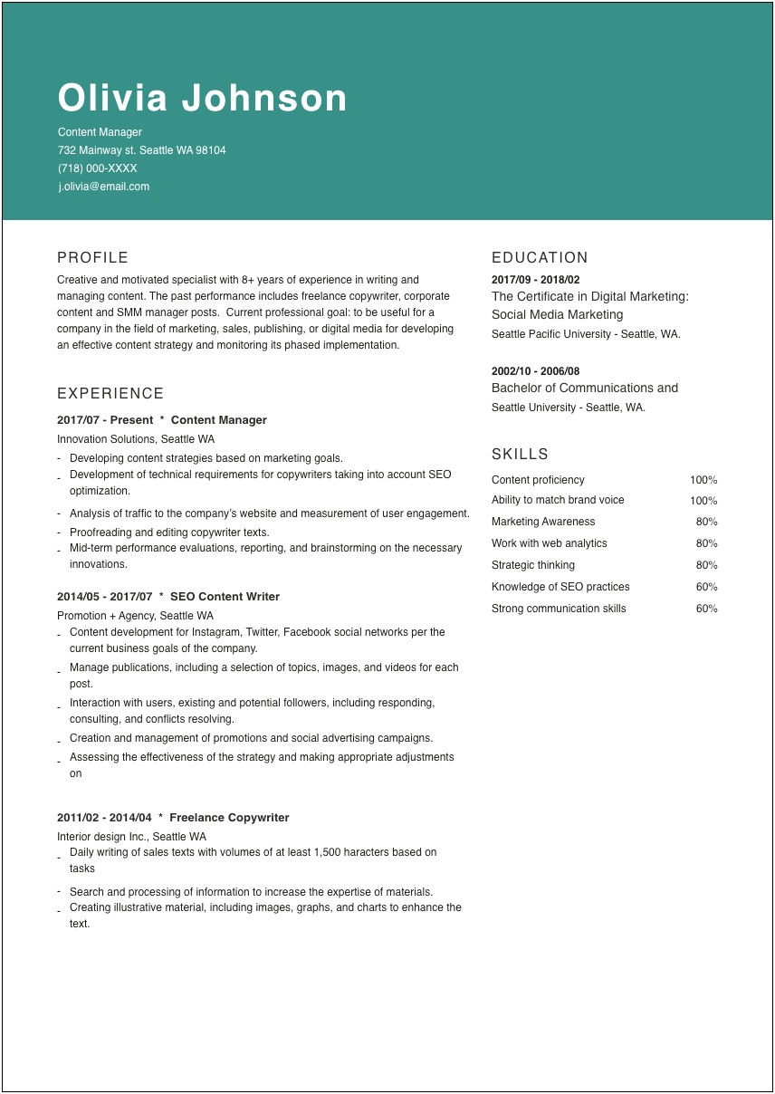 Credit Manager Job Description Resume
