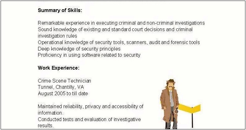 Crime Scene Technician Resume Skills