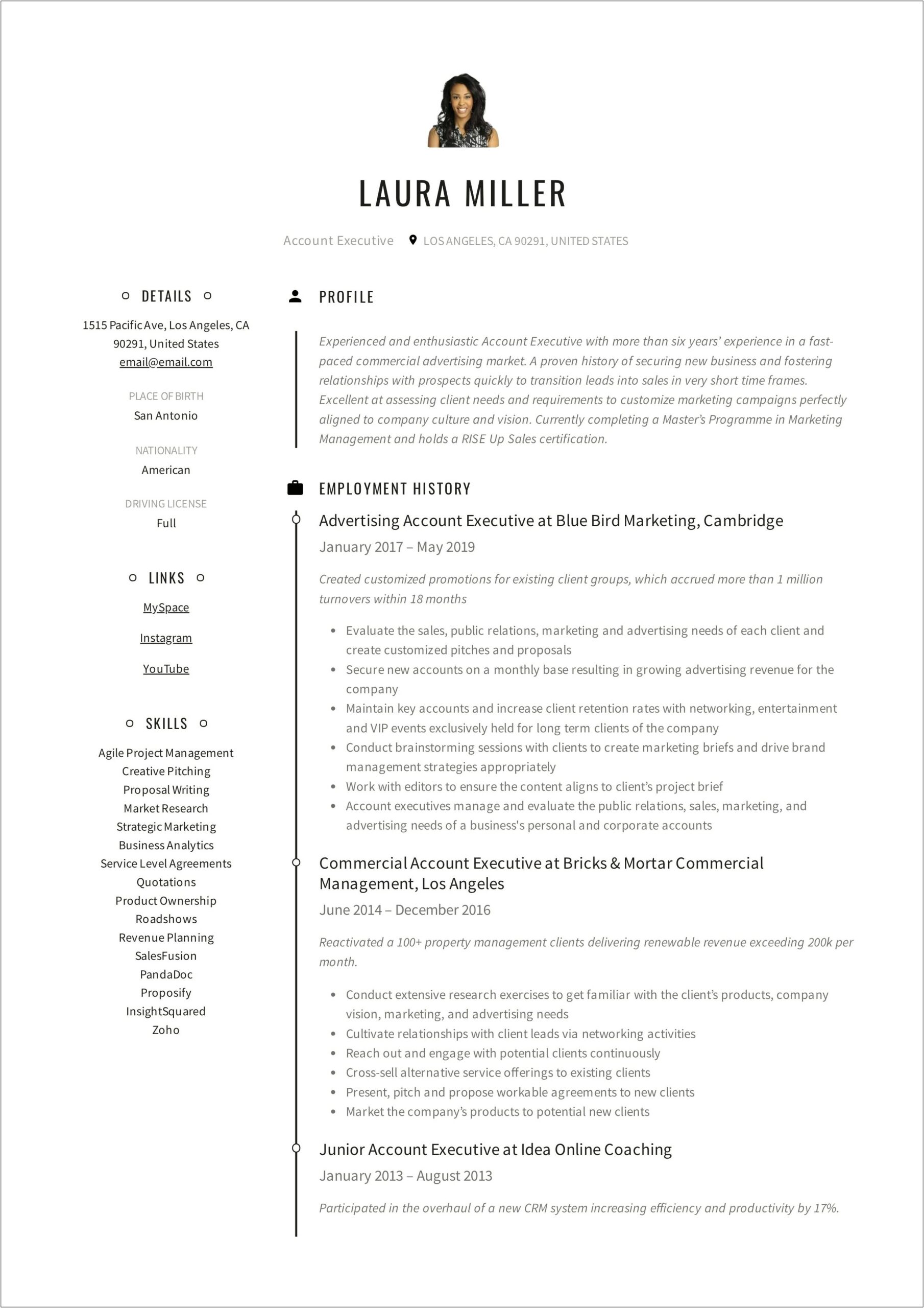 Cross Selling Example On Resume