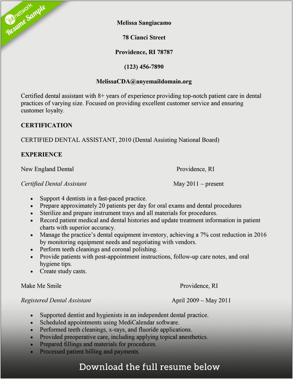 Current Best Medical Assistant Resume With No Experience