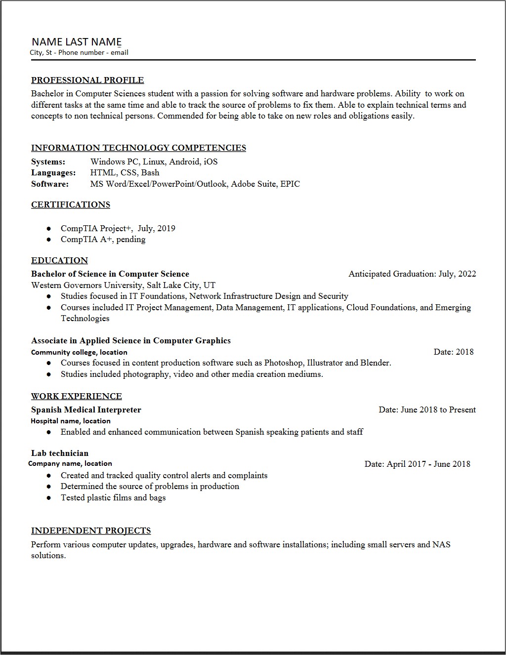 Current Job Date On Resume