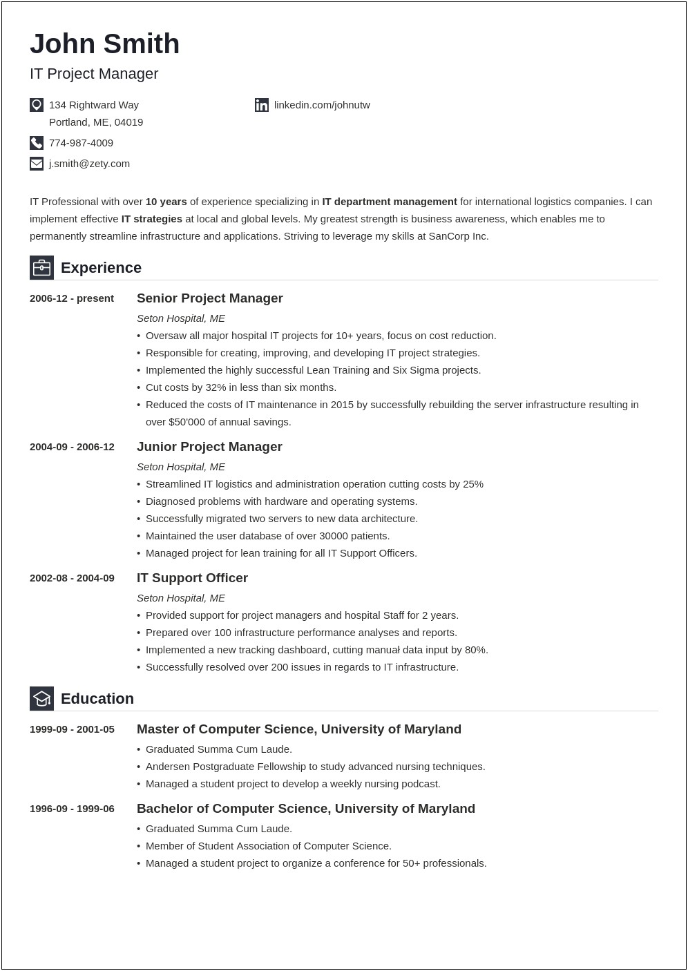 Custom Resume Format For Job
