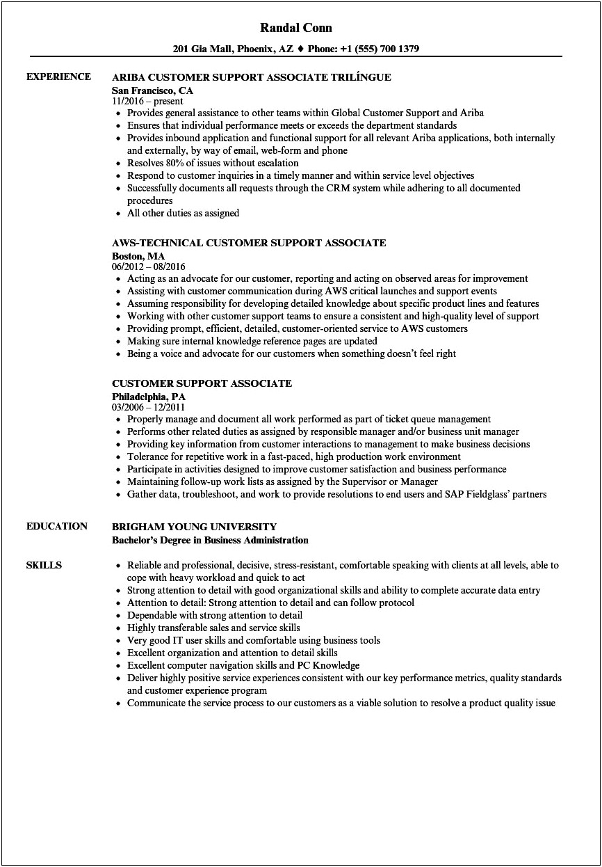 Customer Service Assistant Ecommerce Resume Samples