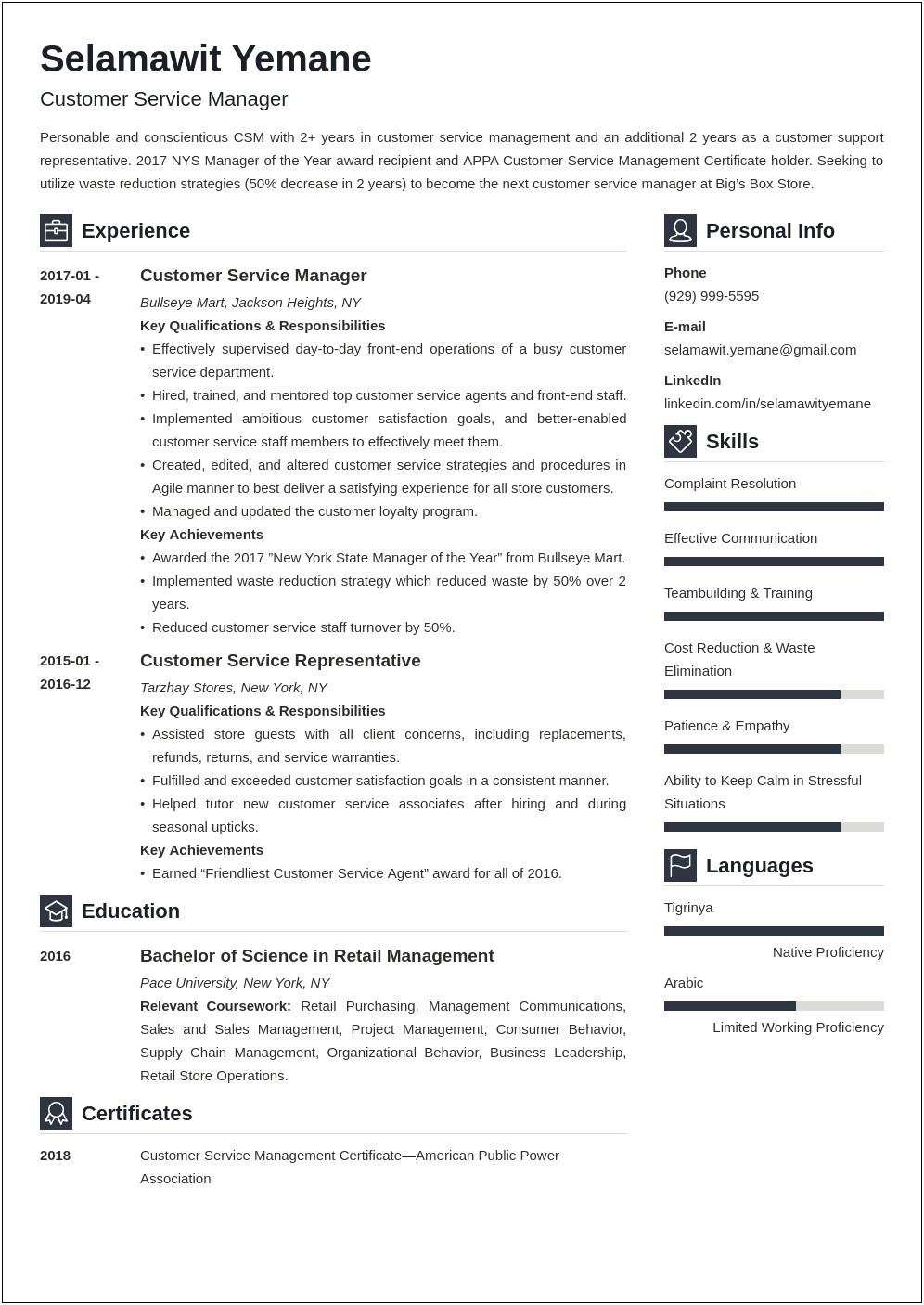 Customer Service Management Resume Objectives