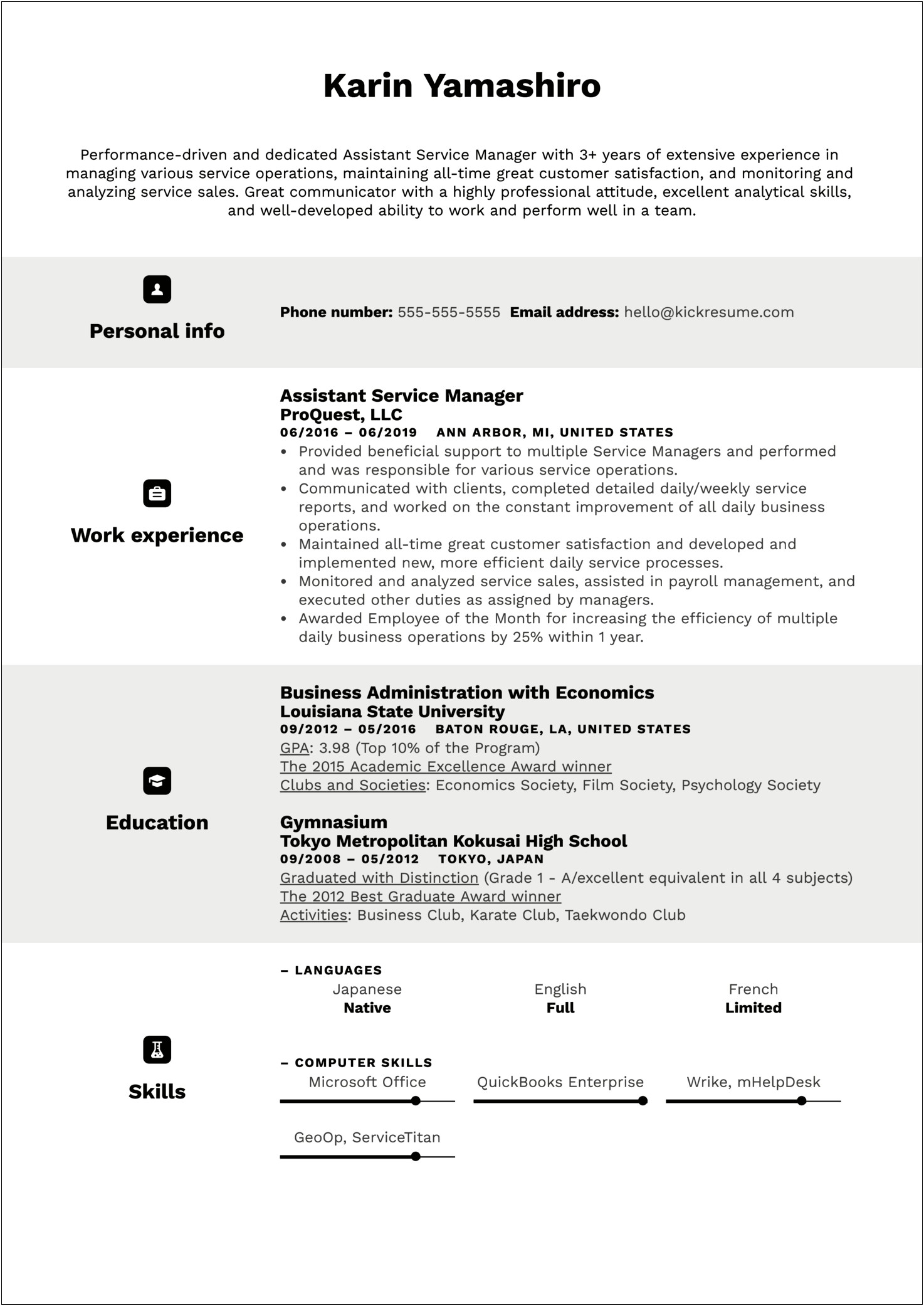 Customer Service Manager Skills And Abilities For Resume