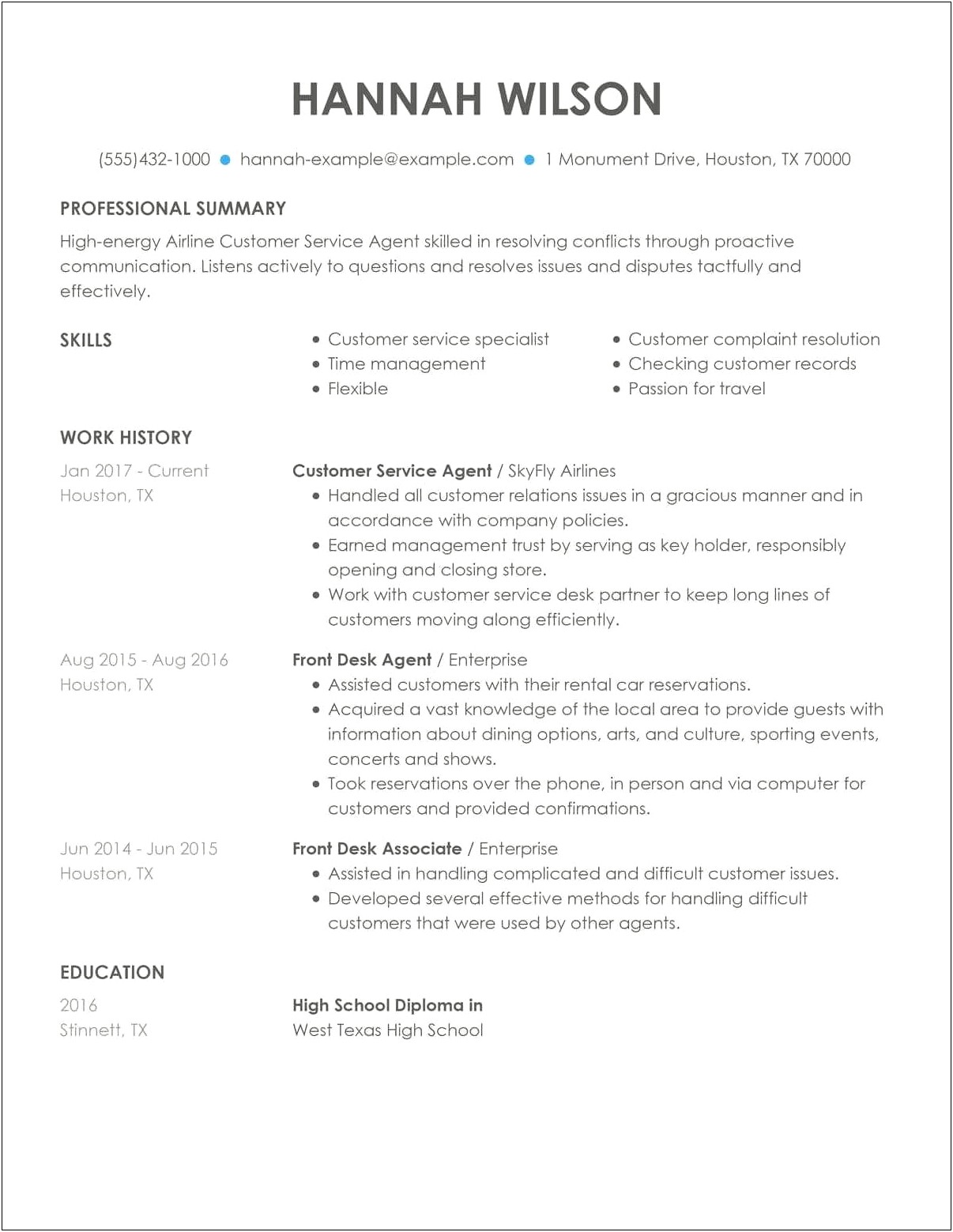 Customer Service Summary Examples For Resume