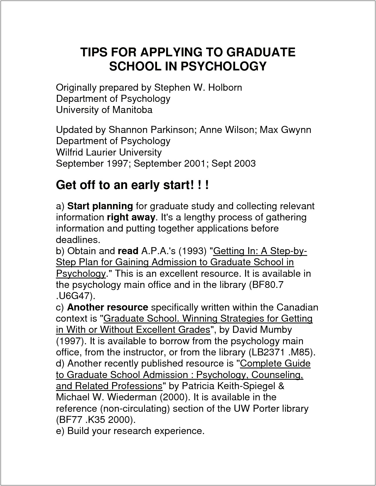 Cv Resume For Grad School Psychology
