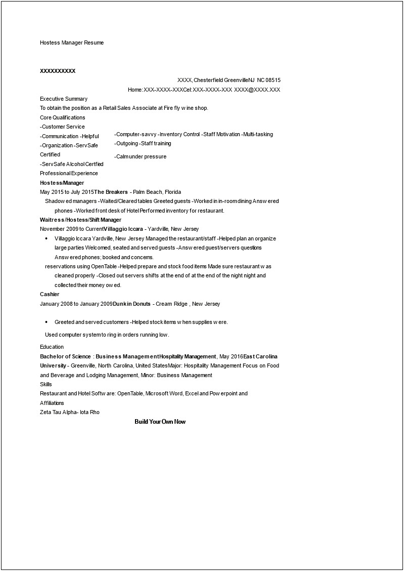 Cyber Cafe Store Manager Resume Sample