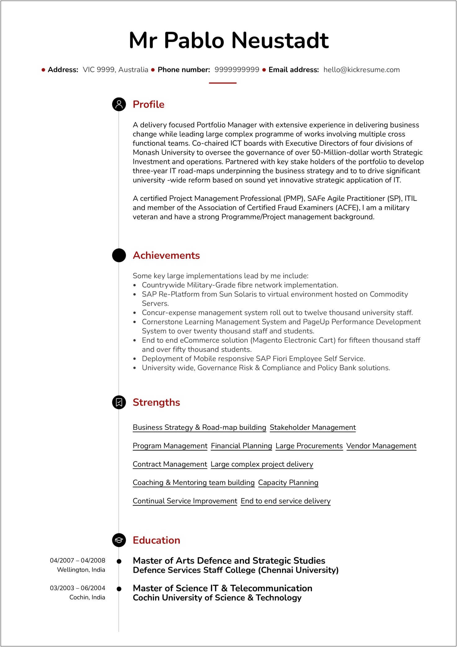 Cyber Operations Manager Resume Sample