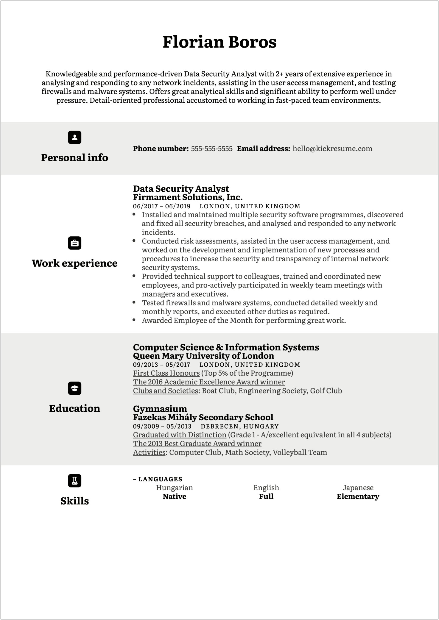 Cyber Security Analyst Resume Objective