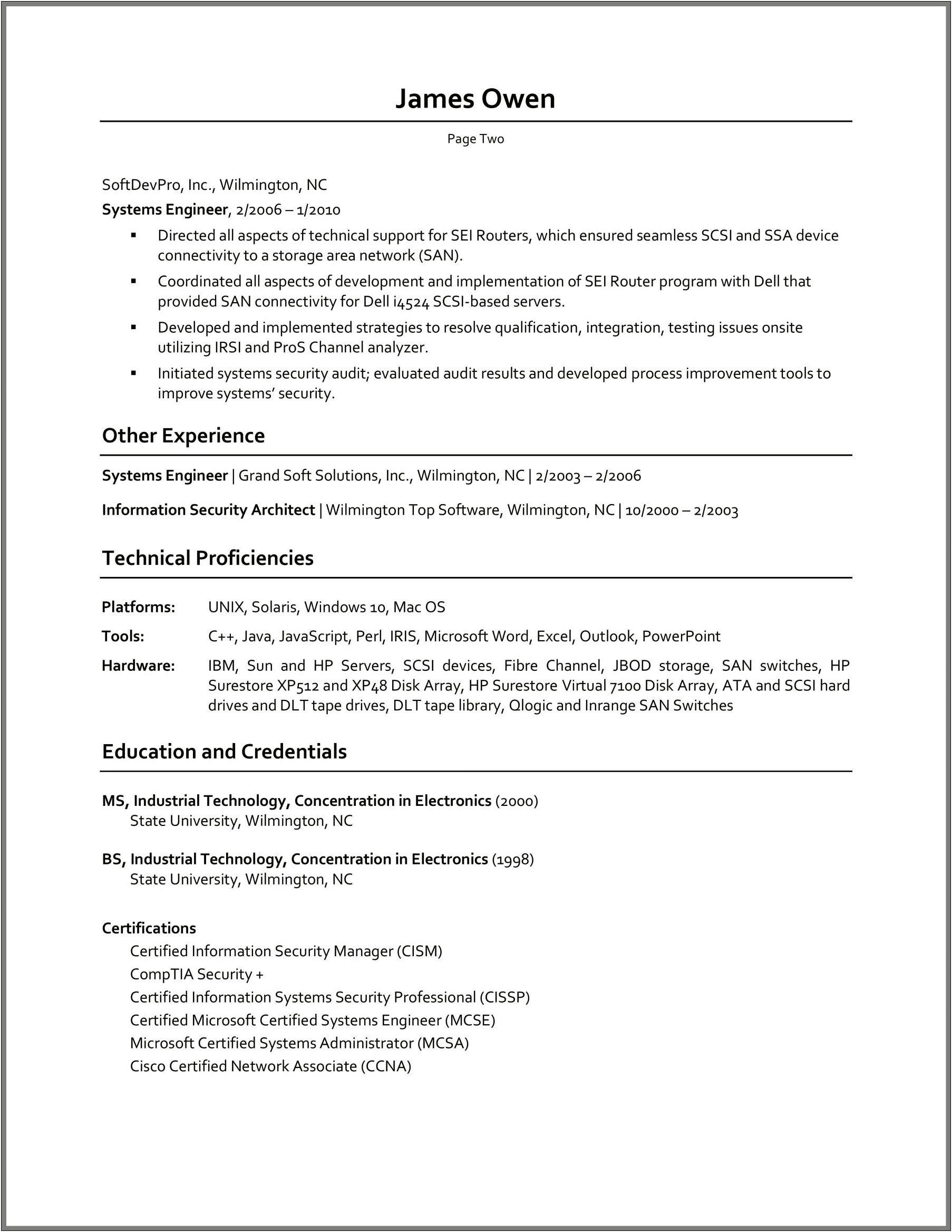 Cyber Security Program Manager Resume
