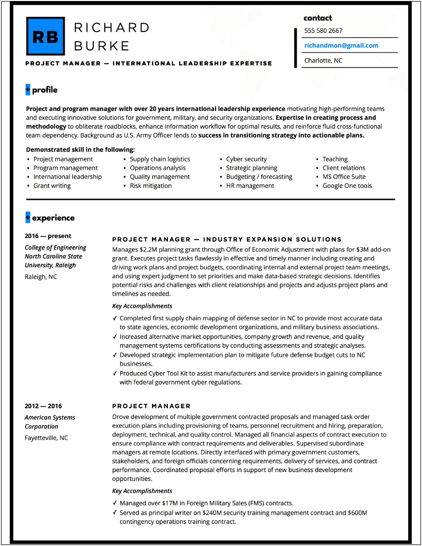 Cyber Security Project Manager Resume