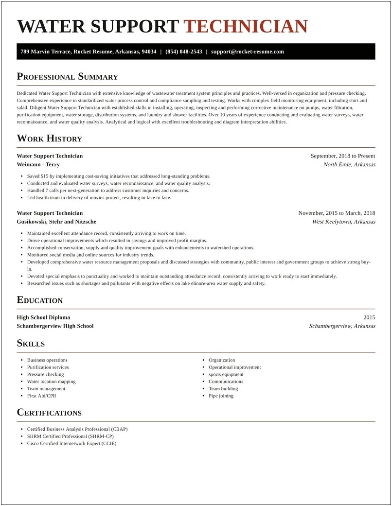 Damage Prevention Technician Sample Resume