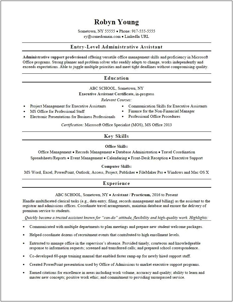 Data Entry Assistant Resume Sample
