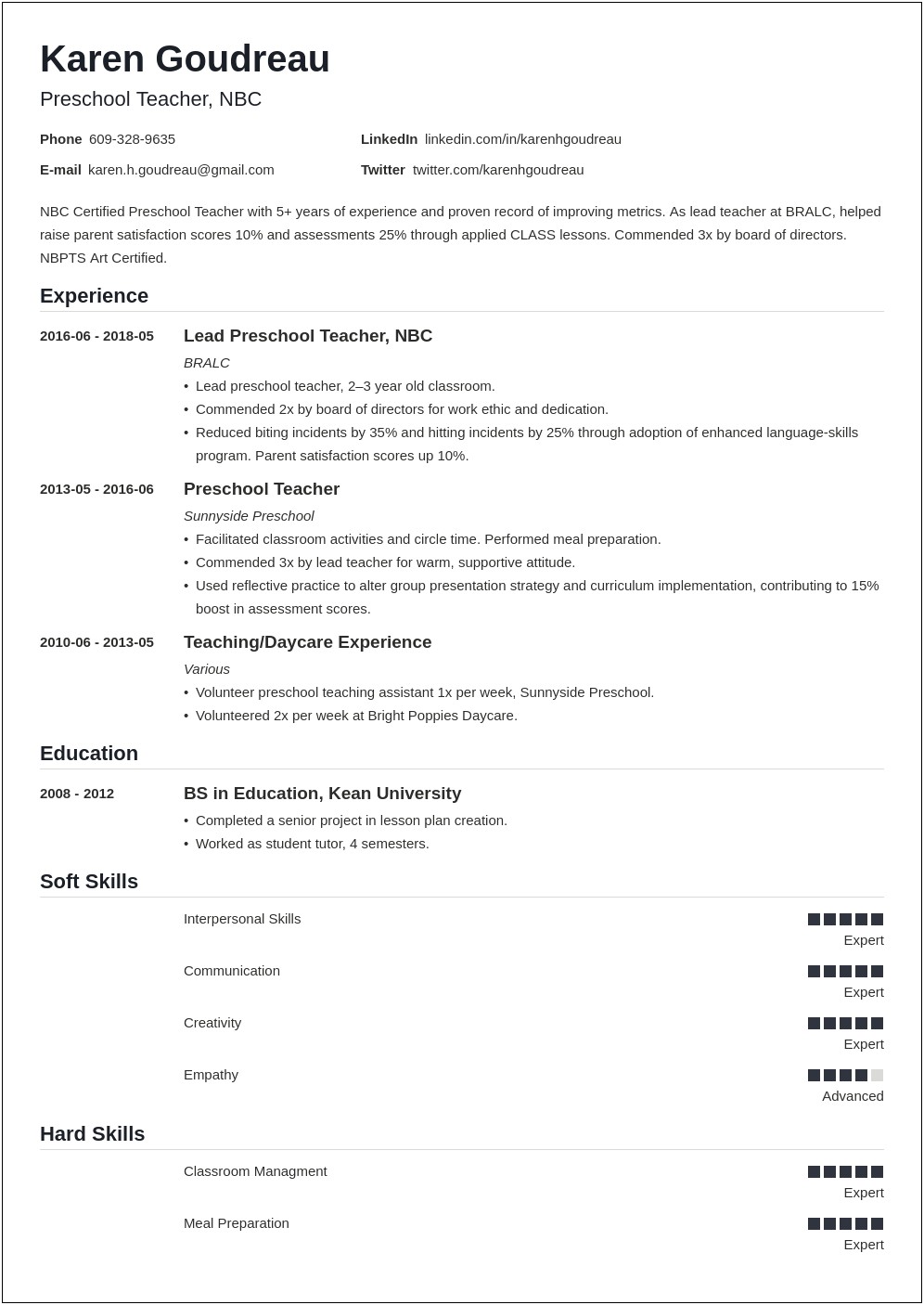 Daycare After School Counselor Resume Sample