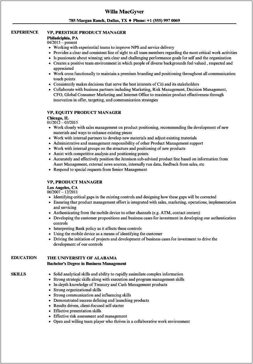 Demonstrated In Depth Knowledge And Experience Resume