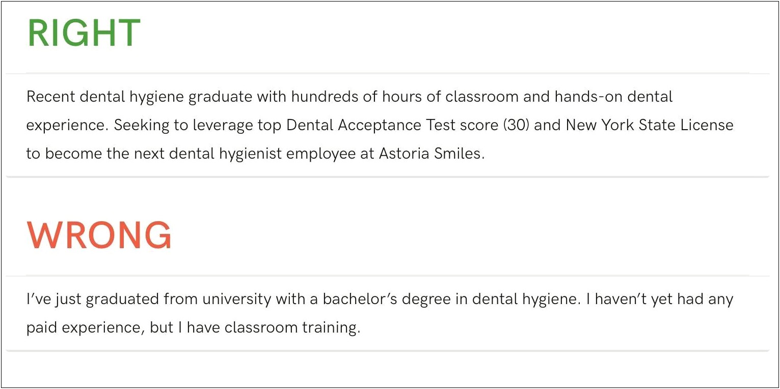 Dental Hygiene Student Resume Sample