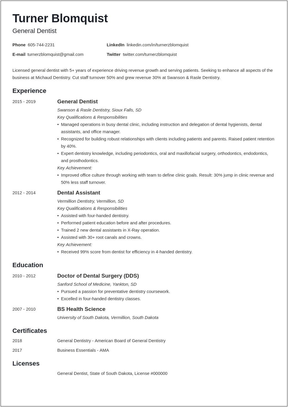 Dental Hygienist Skills And Abilities For Resume
