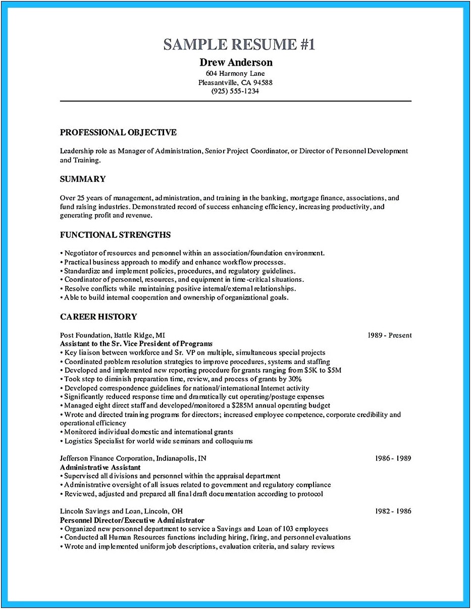 Department Manager Resume Objective Examples
