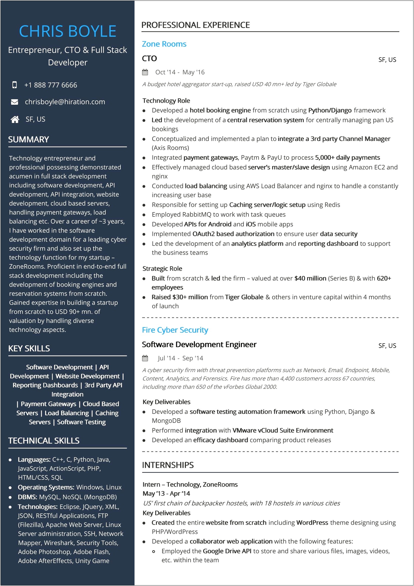 Design Or Architecture Experience Around Vmware Resume Examples