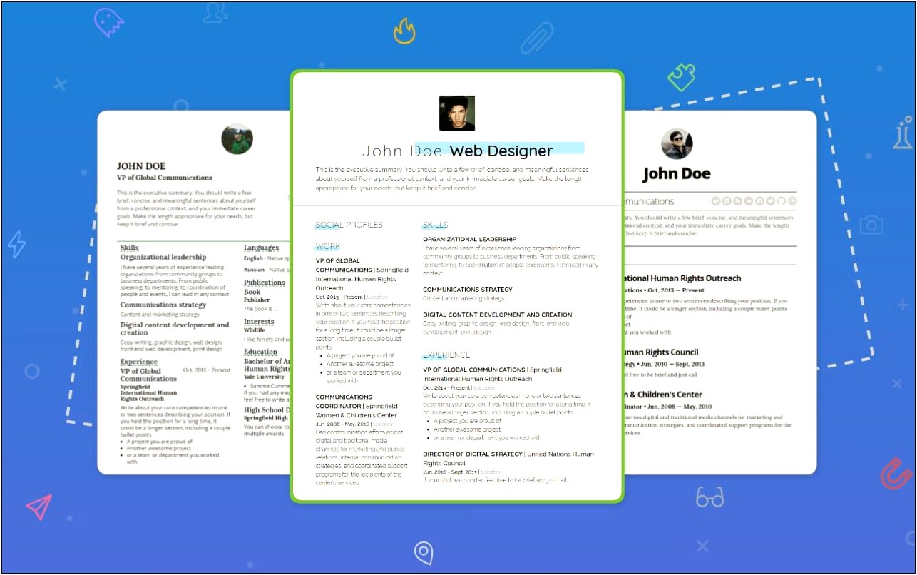 Designer Create A Resume Online For Free