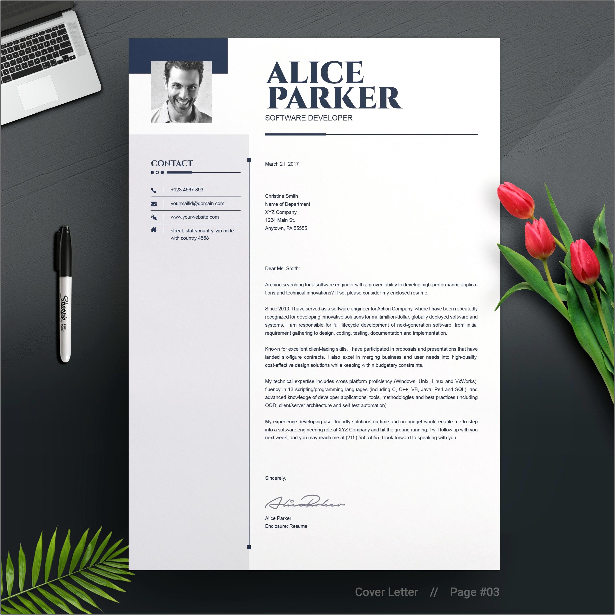 Designing A Cover Letter For Resume