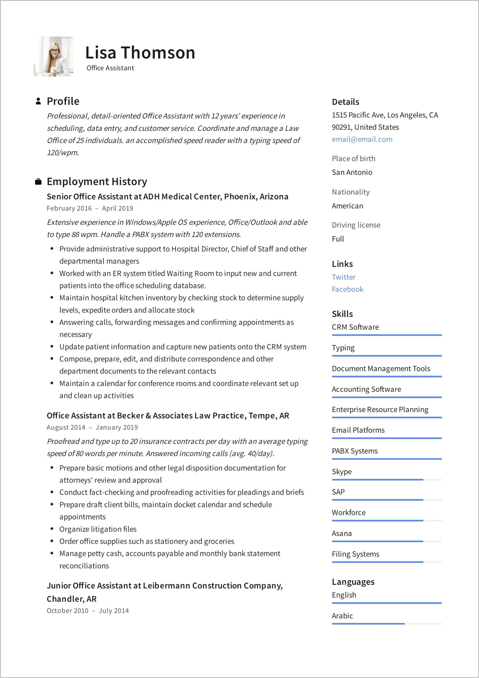 Detail Oriented Examples On Resume