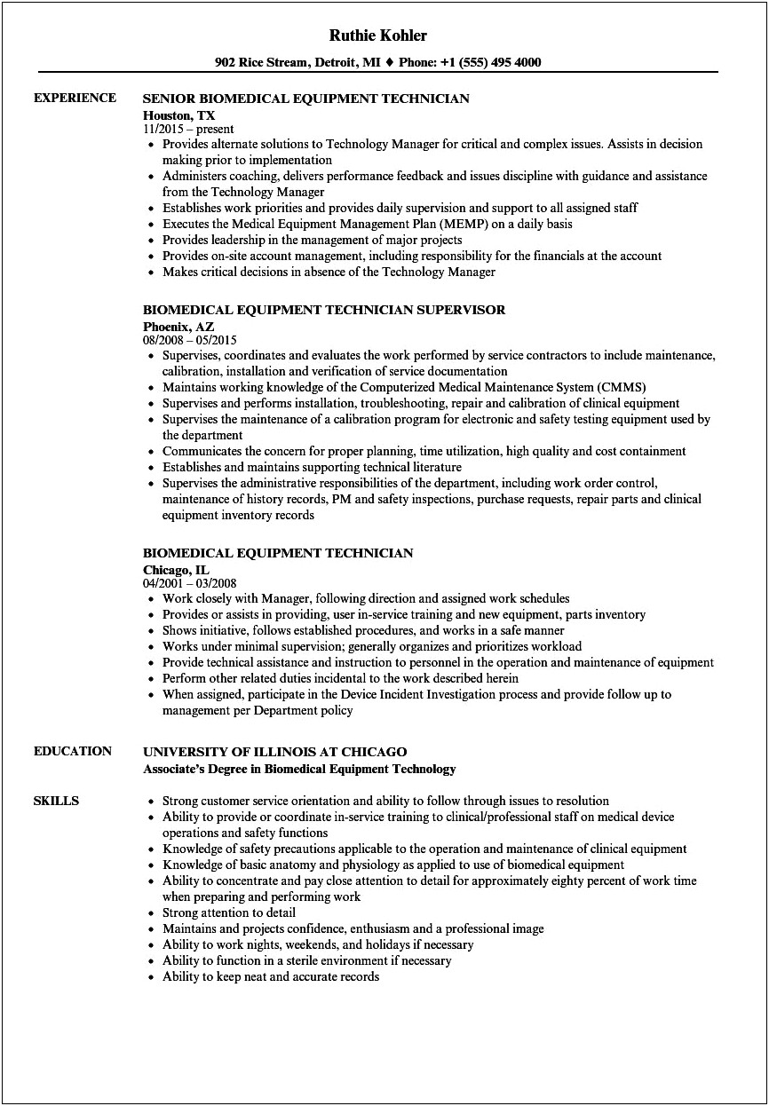 Dialysis Technician Resume Summary Examples