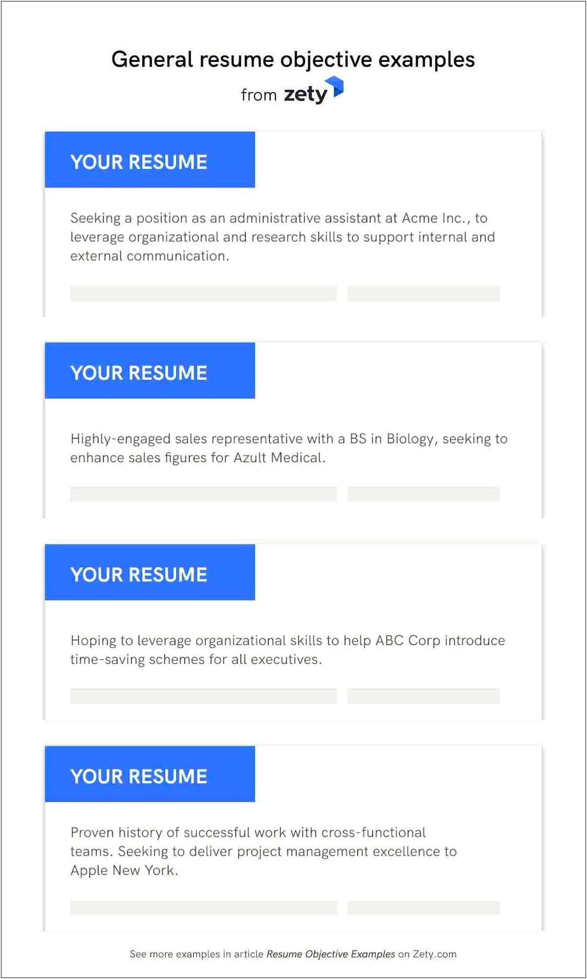 Different Career Objectives For Resume