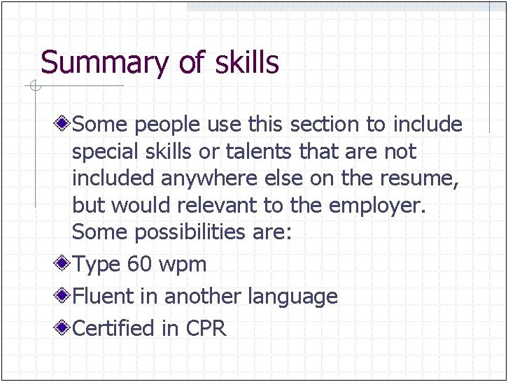 Different Skills People Use On A Resume