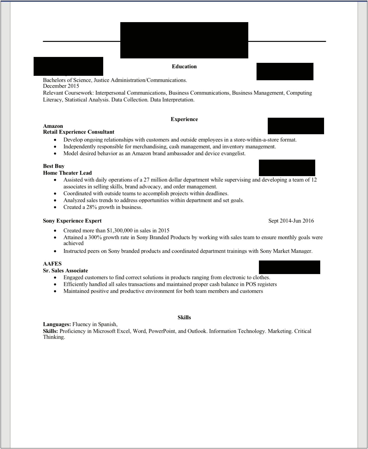 Different Word For Handled On Resume