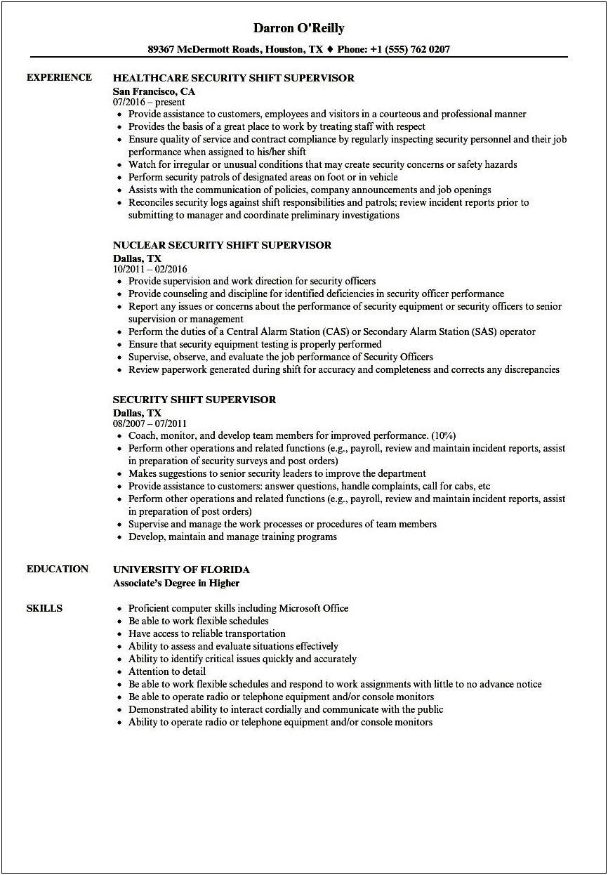 Director Of It Security Resume Sample