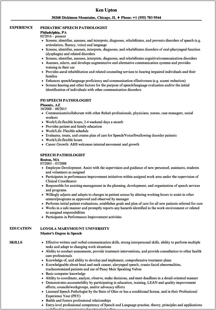 Director Of Rehab Job Description Resume