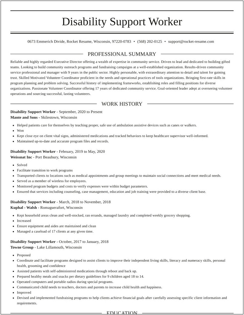 Disability Case Manager Resume Sample