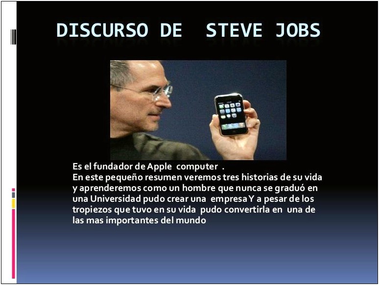 Discurso De Steve Jobs Resumen